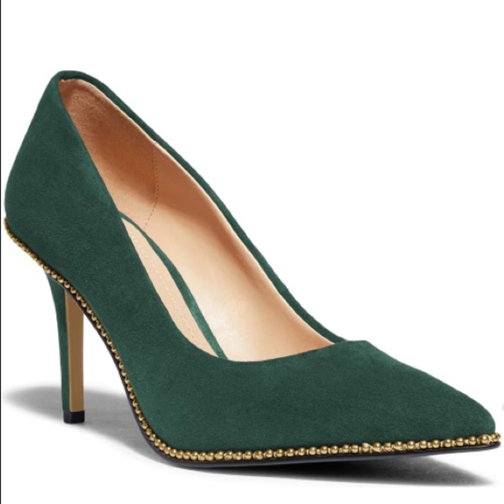 Coach Suede Waverly Pump in Jade - Picture 6 of 11